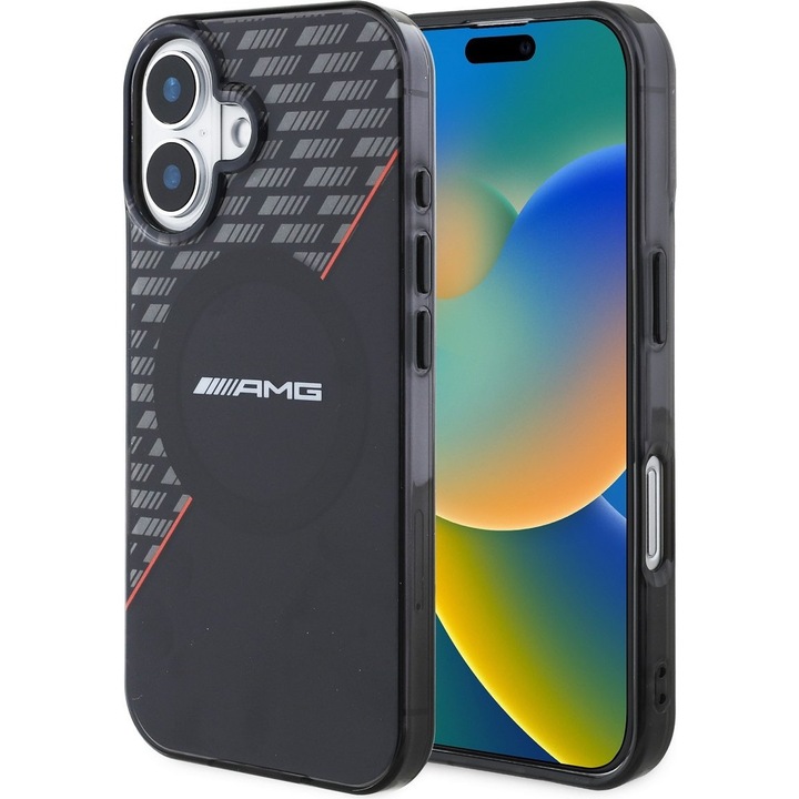 Husa telefon, AMG, Compatibil cu iPhone 16 Plus, Negru