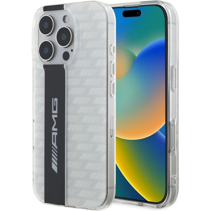 Husa telefon, AMG, Compatibil cu iPhone 16 Pro Max, Alb