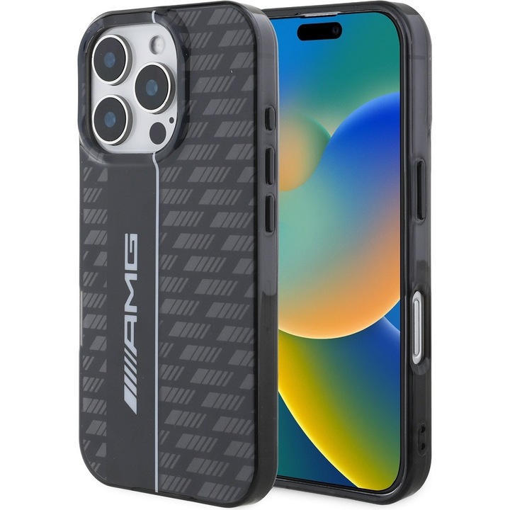 Husa telefon, AMG, Compatibil cu iPhone 16 Pro Max, Negru