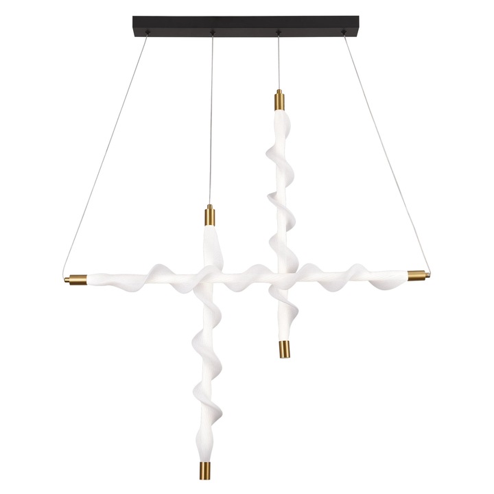 Lustra LED Suspendata Alessandro DESIGN LT761/3GD 22 W, Dimabila, Inaltime Reglabila, 92x10cm, Acril