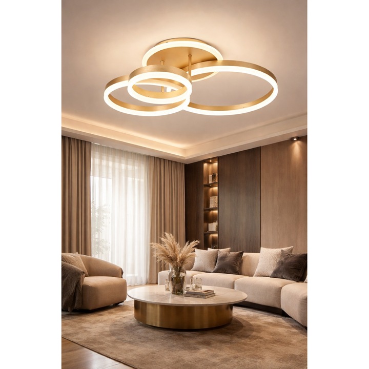 Модерна LED Лустра 144W с Регулируема Светлина 3000K–6500K с Дистанционно Управление - Teryon