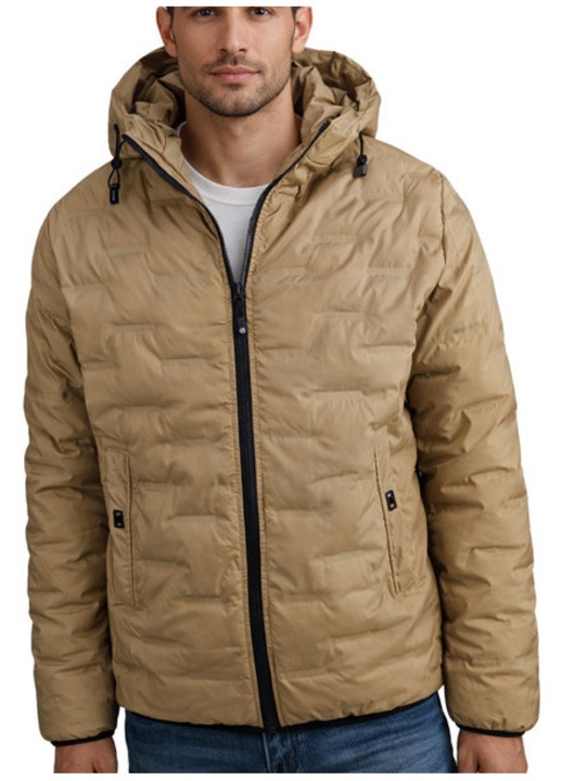 Geacă matlasată, bej caramel, cu, Bej