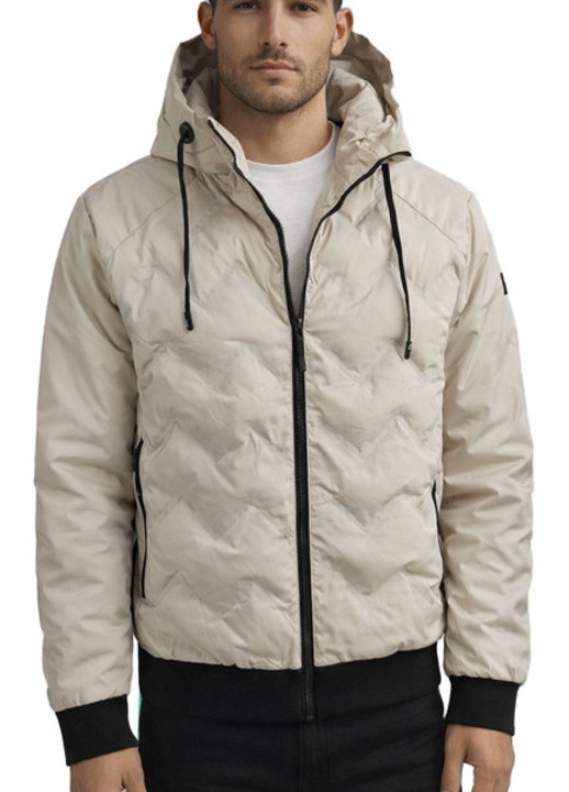 Geacă matlasată Agrafka, bej ecru, glugă fix, Bej