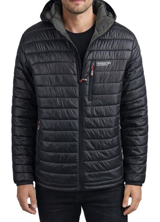 Geacă bărbațească matlasată verde marin, Negru