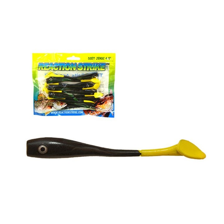 Shad Arno, 11cm, set 10 buc, Black-Yellow