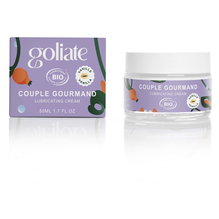 Lubrifiant pentru masaj Goliate, vanilie, 50ml, 2 in 1, organic