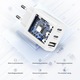 Универсално бързо зарядно устройство 2x USB Type C и 1x USB A, 65W, Бяло