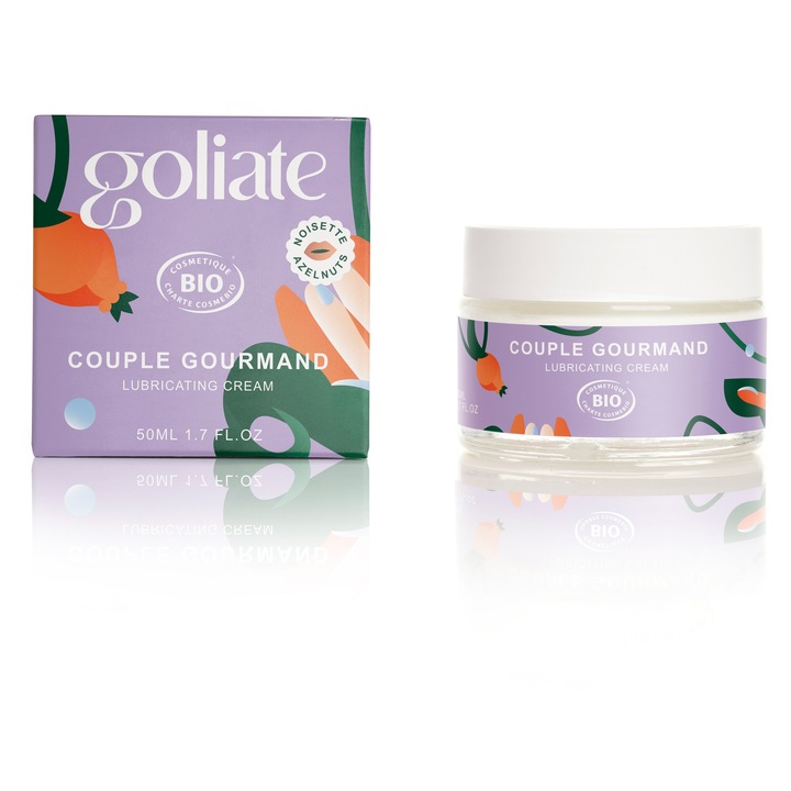 Lubrifiant pentru masaj Goliate, alune de pădure, 50ml, 2 în 1, organic