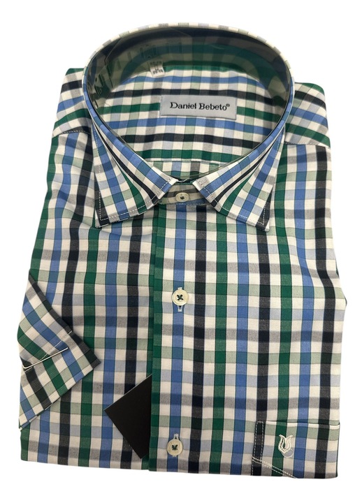 Férfi ing, Daniel Bebeto, többszínű kockás, pamut, zöld, m