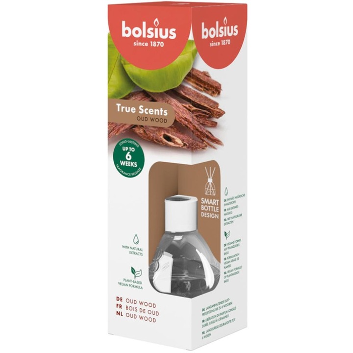 Set 2 x Odorizant Difuzor cu Betisoare, Lemn de Oud, 60 ml, 20x6x6cm