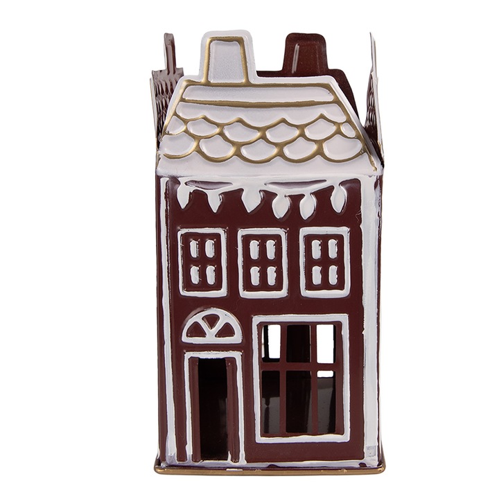 Candela decorativă, Clayre & Eef, Crăciun, metal, multicolor, 12x12x22cm