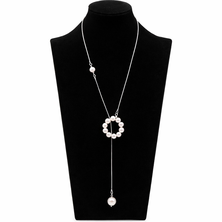 Colier perle naturale, CRISTALE COOL, argint 925, lungime 67 cm, 7-10 mm