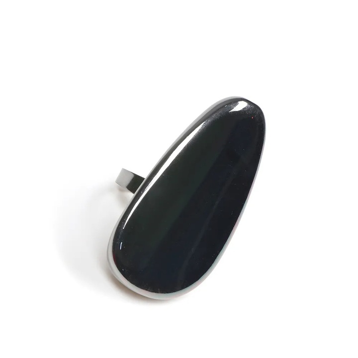 Inel modern Meli Melo gri, design minimalist, reglabil