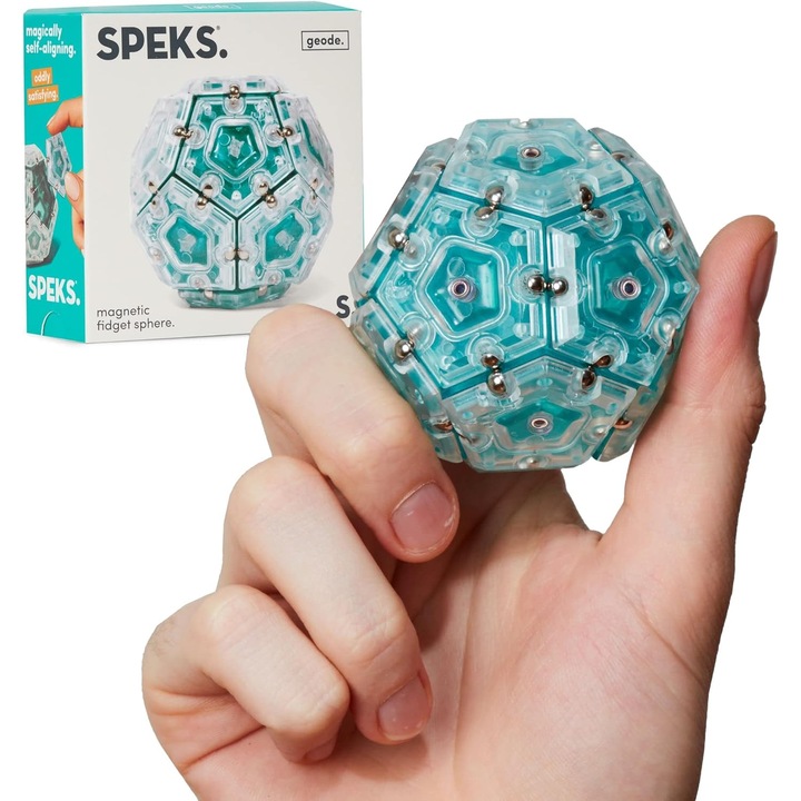 Jucarie albastru deschis antistres, set de jucarii magnetice, cub magnetic antistres in forma de sfera, jucarie educativa magnetica in forma de stea pentru copii cu varsta de 14 ani si peste