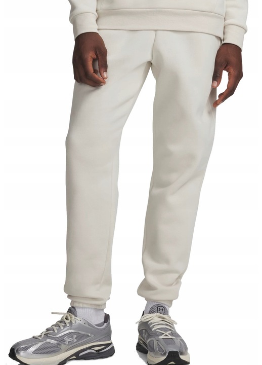 Pantaloni barbati, Under Armour, Icon Fleece Jogger, bej, bumbac, cu buzunare, S INTL