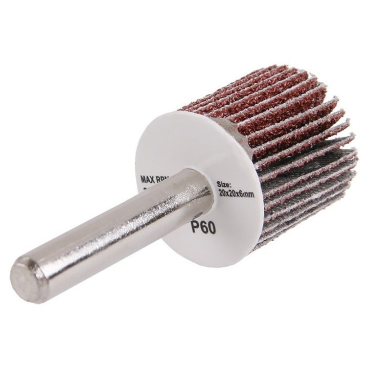 Csapos lamellás csiszolókorong 20 x 20 x 6 mm / P60