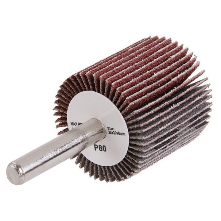 Csapos lamellás csiszolókorong 30 x 30 x 6 mm / P80