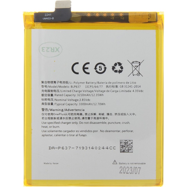 Baterie compatibila BLP637 pentru OnePlus 5, 3300mAh, Li-Ion