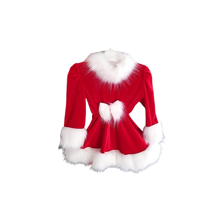Rochie fetita, cu tematica de Craciun Santa's Girl - ROSU - 10 ani