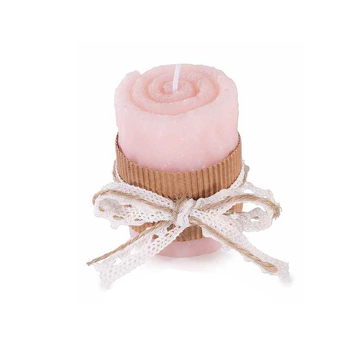 Атмосферна свещ от розов восък Ø 5 см x 7,5 В