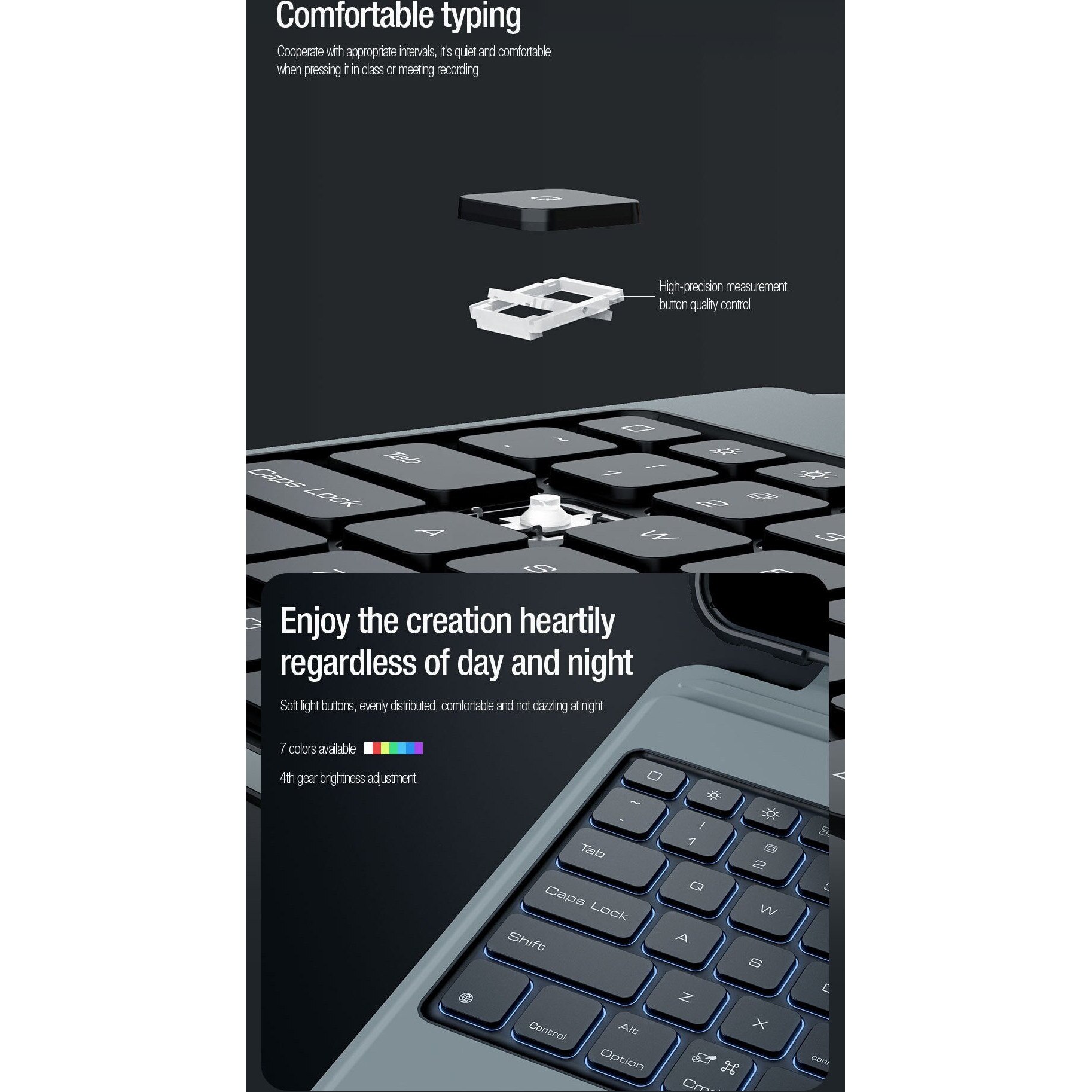 Husa tableta cu tastatura, Nillkin Bumper Combo, suport Apple Pencil, iluminare, neagra, pentru iPad Pro 11 2024