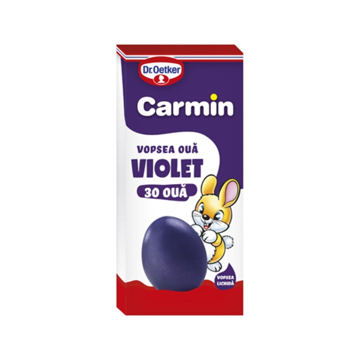 Vopsea oua Dr. Oetker Carmin violet, pentru pana la 30 oua, finisaj lucios