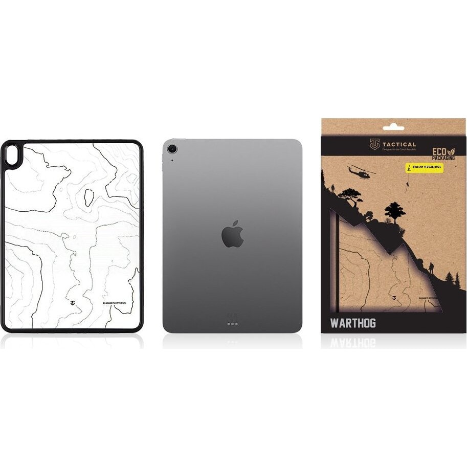 Husa tableta Tactical Warthog pentru iPad Air 11 2024/2025, 7 culori butoane, design transparent, standard militar MIL-STD-810 516