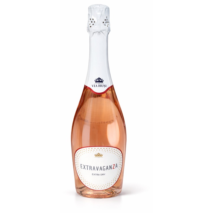 Spumant Husi Extravaganza Rose, 0.75l, aromă de căpșuni și zmeură - eMAG.ro