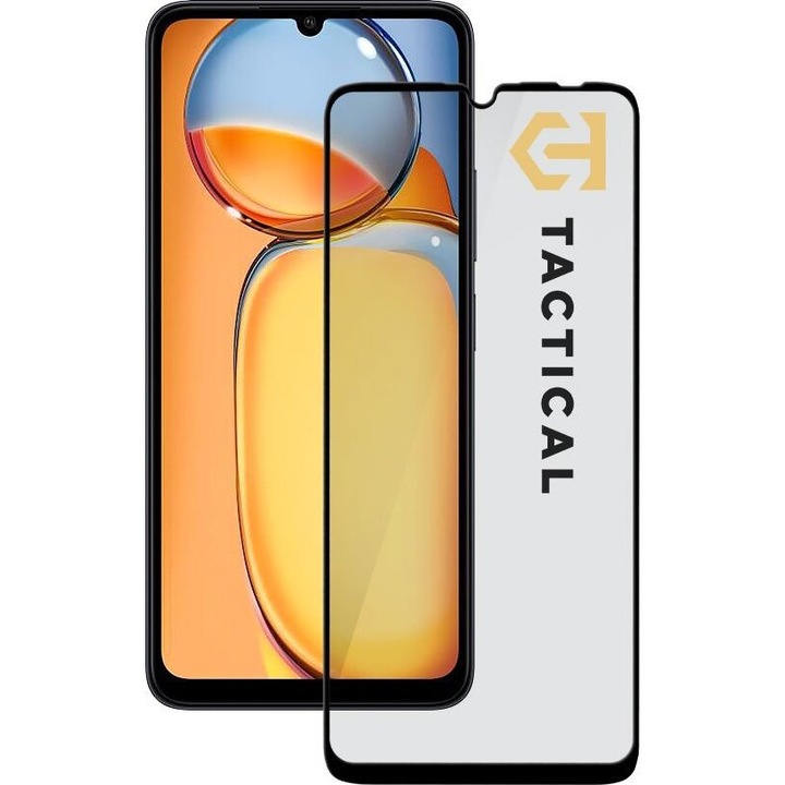 Folie protectie Tactical 5D pentru Xiaomi Redmi 13C 4G/5G/Poco C65, 0.33mm, duritate 9H, neagra