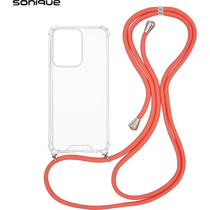 Husa telefon Sonique Armor Clear, antishock, roz, pentru Oppo Reno13 Pro 5G