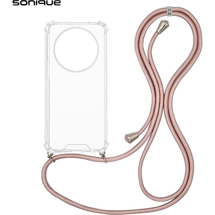 Husa telefon Sonique Armor Clear, antishock, roz, pentru Oppo Reno12 F 5G / Oppo Reno12 Fs 5G