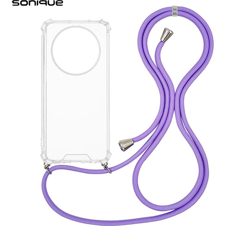 Husa telefon Sonique Armor Clear, antishock, lila, pentru Oppo Reno12 F 5G / Oppo Reno12 Fs 5G