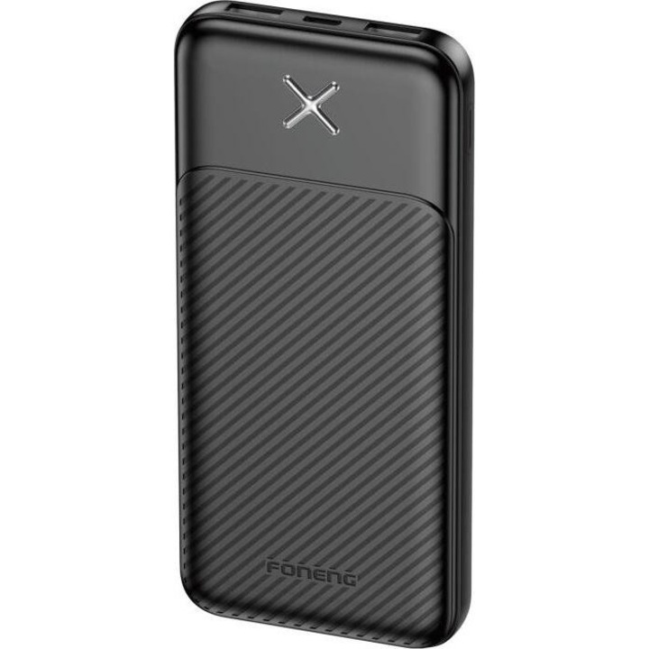 Power bank Foneng PX109 10000mAh, 2 iesiri USB A, 146x68x16mm, negru