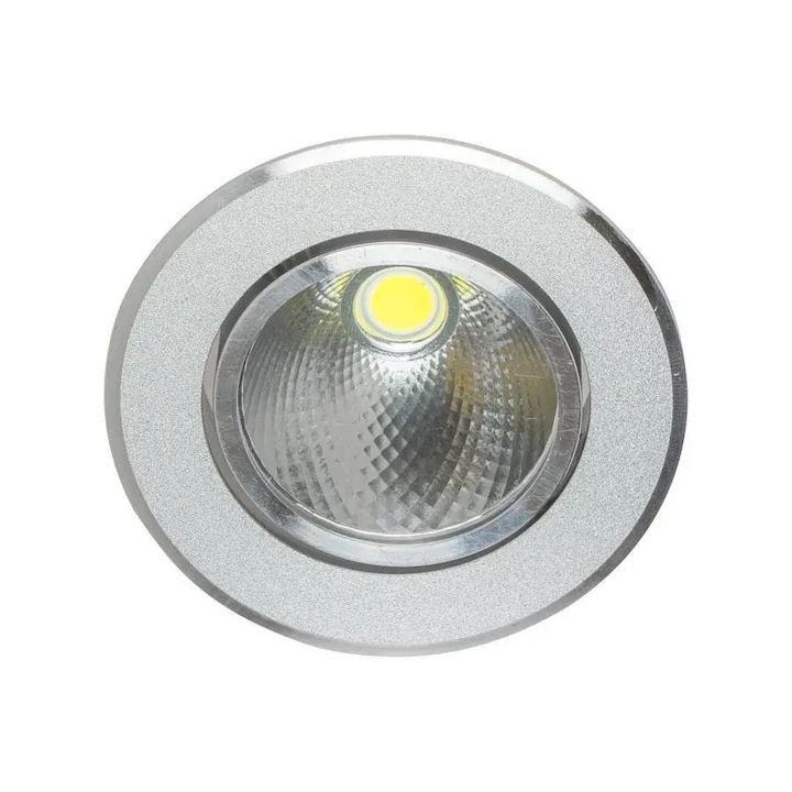 Spot LED Incastrabil 5 W, 1*LED, Diametru 8, IP20, Lumina rece, Argintiu