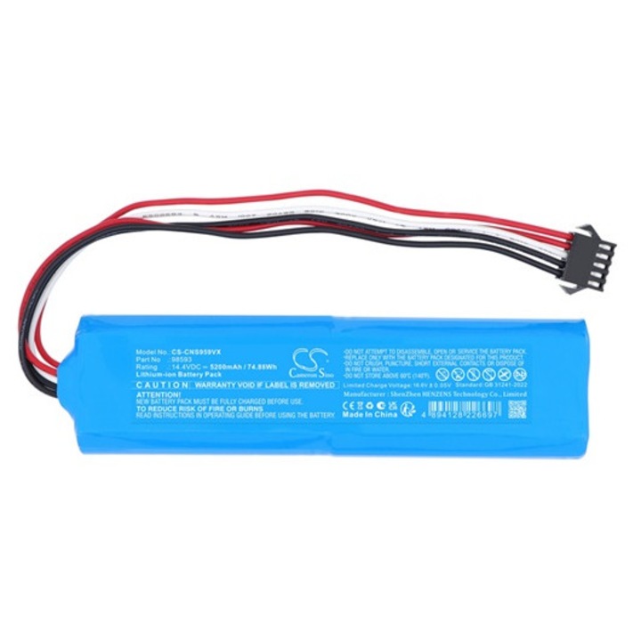 Cameron sino li-ion akkumulátor, 14.4v, 5200mAh, kompatibilis cecotec conga 98593 kék-vel