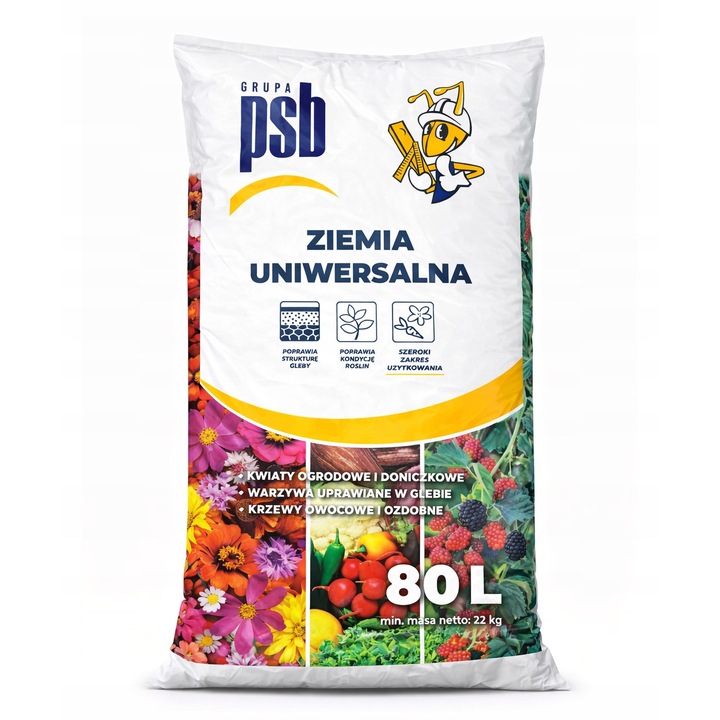 Ziema universala pentru plante si legume, 80L, PSB, pentru flori, legume, arbusti decorativi, interior si exterior