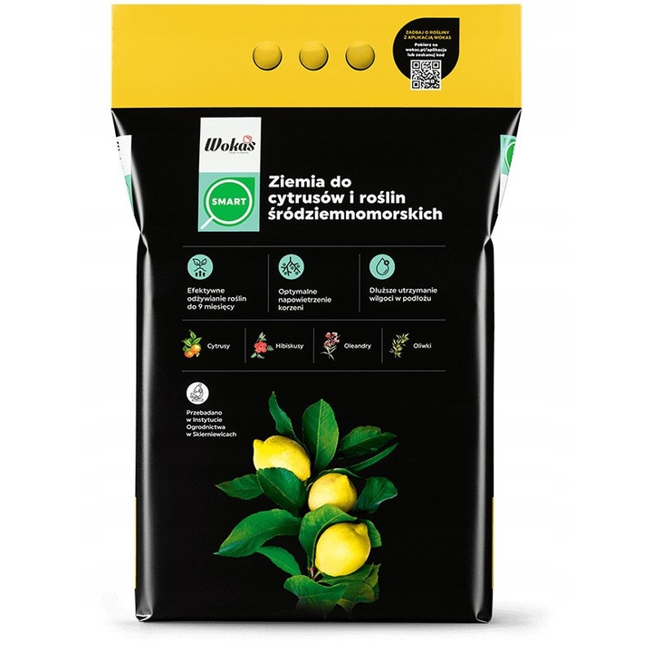 Pamant pentru citrice si plante mediteraneene Wokas 20L, pH 5,0-6,5, contine ingrasamant multi-componente