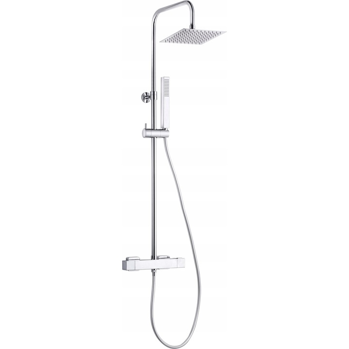 Loco zuhany szett, termosztatikus csapteleppel, króm, 80-120cm x 20cm x 20cm