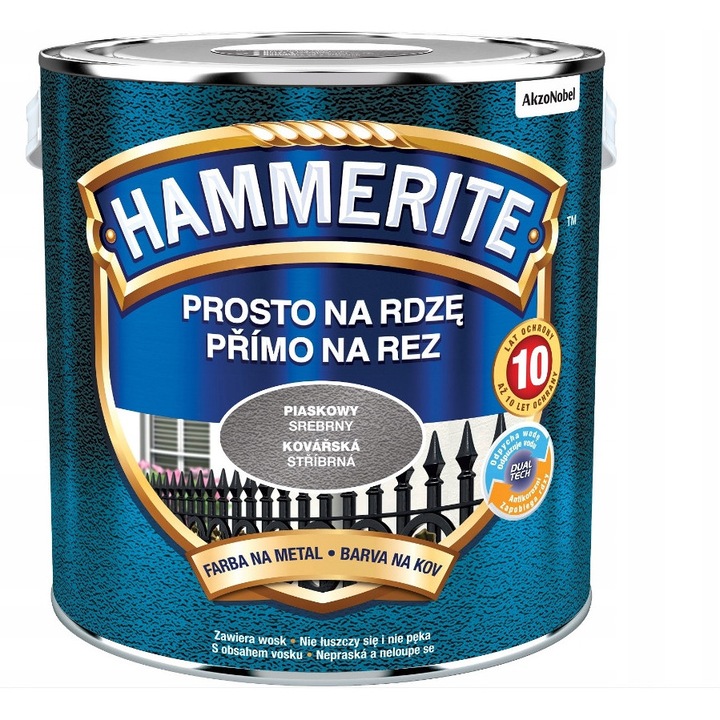 Vopsea metal, AkzoNobel, Direct pe rugina argintiu 2.5L