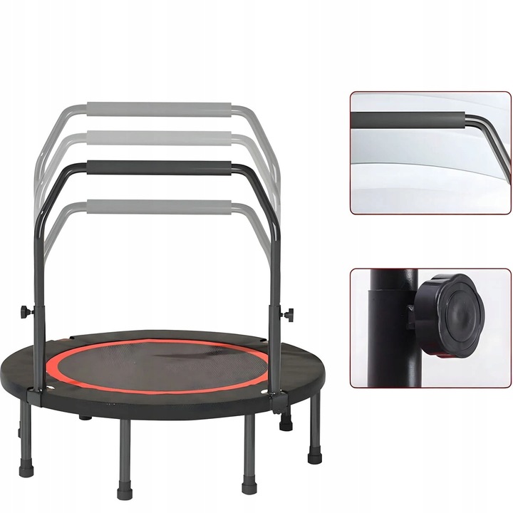 Trambulina fitness Matisto, 100 cm, pliabila, cu manere reglabile, capacitate 250 kg, greutate 9 kg