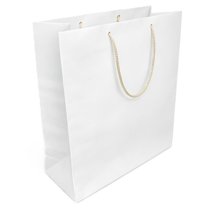 Set 10 buc - Punga pentru cadou - Nicas - alb - 27X31X12cm - Tip XL