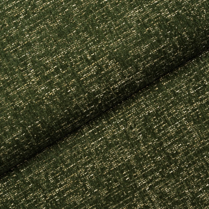 Material tapiterie mobilier Luna, stofa tip chenille partial ignifugata, culoare verde/bej, latime 140 cm
