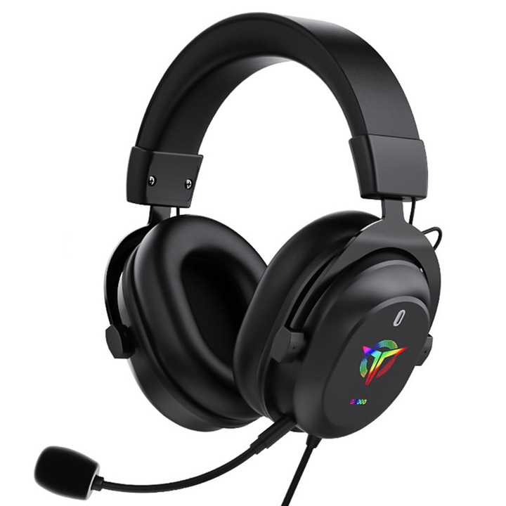 KINSI Gaming Fejhallgató, 7.1 Térhangzás, RGB, Állítható, mikrofon, zajszűrő, kompatibilis laptoppal, PS5, PS4, USB, Fekete
