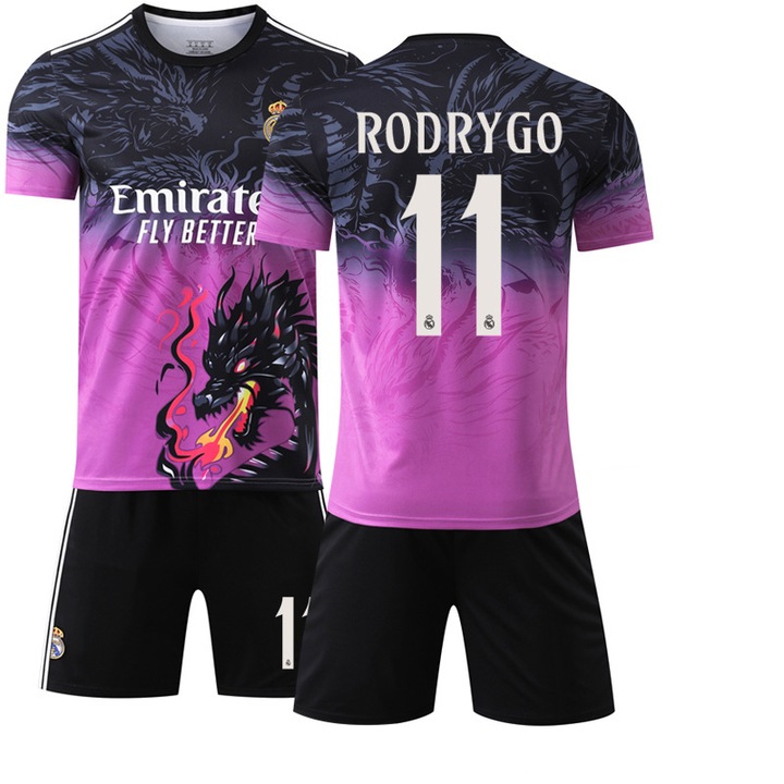 Set Echipament Fotbal, Editia Dragon 2026 #11 Rodrygo, Violet, Poliester