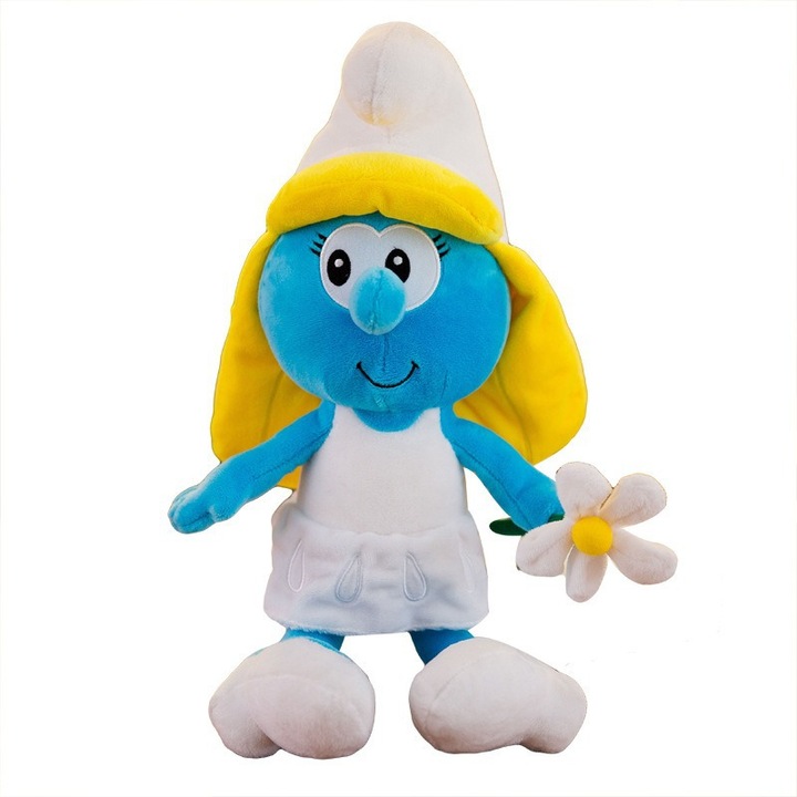 Jucarie de plus Smurfs, 40cm, Smurf cu flori