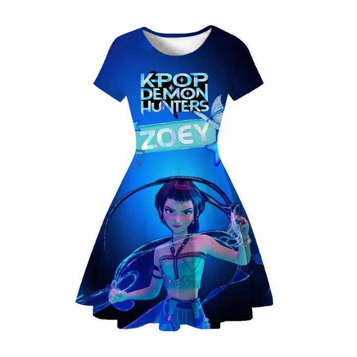 Rochie petrecere fetite, model Kpop Demon Hunter - Zoey , multicolor