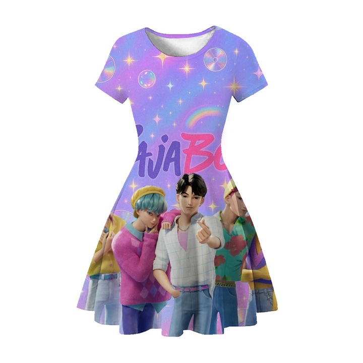 Rochie de printesa model Saja Boys Kpop Demon 3D pentru de petrecere, multicolor