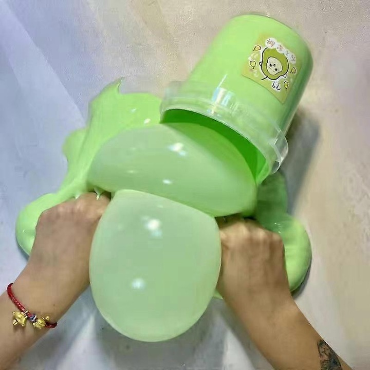 Jucarie interactiva copii, 1 set de slime verde, jucarie antistres, non-aderent, 1 bucket