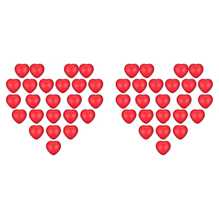 Set 48 mingi antistres in forma de inima rosie