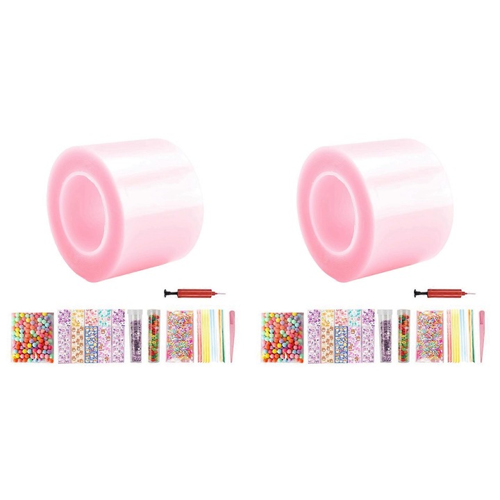 Set complet de banda nano pasta dublu-adeziva suflare bule jucarie de decompresie A SET 2